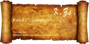 Kató Zsombor névjegykártya